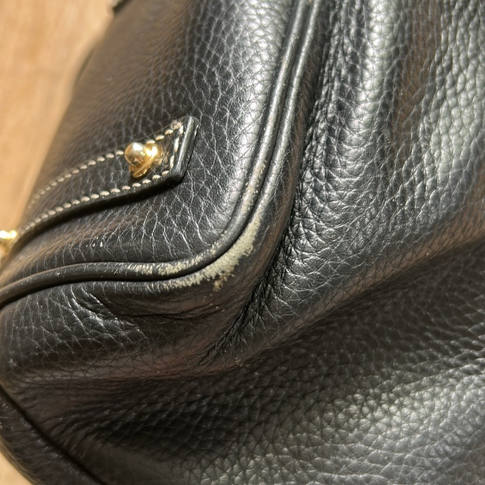 Dooney & Bourke Crescent Women's Brown Shoulder Black Pebble Grain Leather Tote - Picture 13 of 16